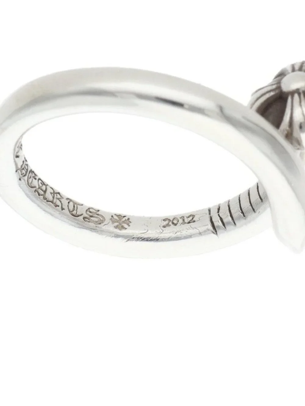 Chrome Hearts Nail Crsball Cross Ball Silver Ring